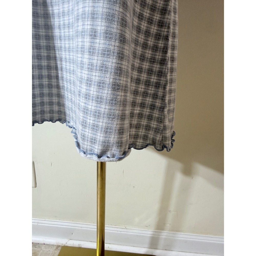 Y2K Secret Treasures Blue Plaid Teddy Bear Nightgown Sleep Dress Medium - Picture 5 of 10